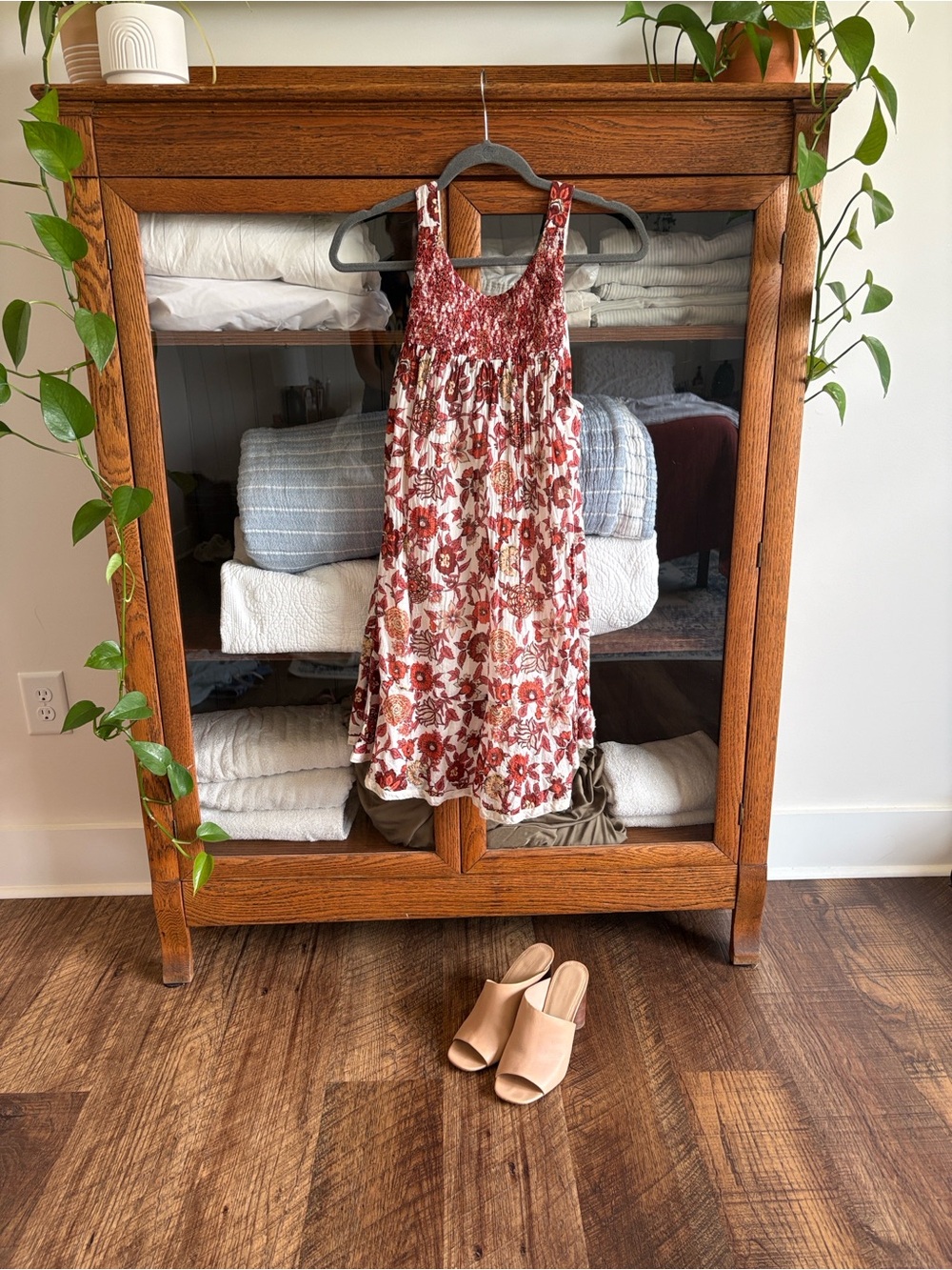 Free People Red and White Floral Mini Dress